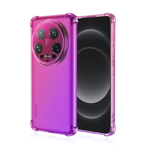 Topme Hülle für Xiaomi MI 14 Ultra (6.73" Inches), Handyhülle aus Weichem TPU Silikon, Transparent, mit Farbverlauf - Pink Lila von Topme
