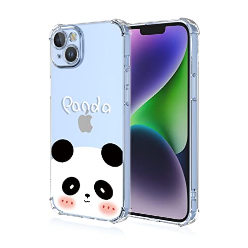 Topme Hülle für iPhone 14 Plus 6.7", Handyhülle aus Weichem TPU Silikon, Transparent, mit Gemaltem Muster - Panda von Topme