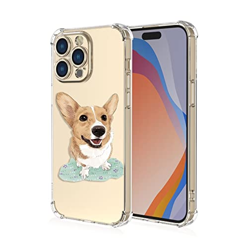 Topme Hülle für iPhone 14 Pro Max 6.7", Handyhülle aus Weichem TPU Silikon, Transparent, mit Gemaltem Muster - Corgi von Topme