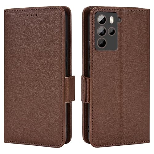 Topme Leder Tasche Hülle für HTC U23 Pro (6.7" Inches), [einfache Telefonhülle mit Litschi-Muster] - Braun von Dnrl