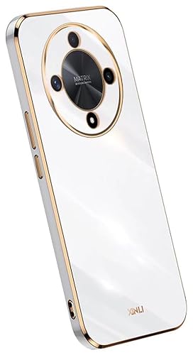 Topme Silikonhülle für Honor Magic6 Lite 5G (6.78" Inches), [handyhülle im Goldrand-Stil] - Weiß von Skyvov