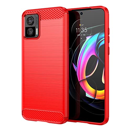 Topme Silikonhülle für Motorola Moto Edge 30 Neo, [handyhülle im Gebürsteten Texturstil] - Rot von AUNEOS