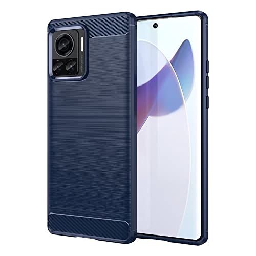 Topme Silikonhülle für Motorola Moto Edge 30 Ultra, [handyhülle im Gebürsteten Texturstil] - Blau von AUNEOS