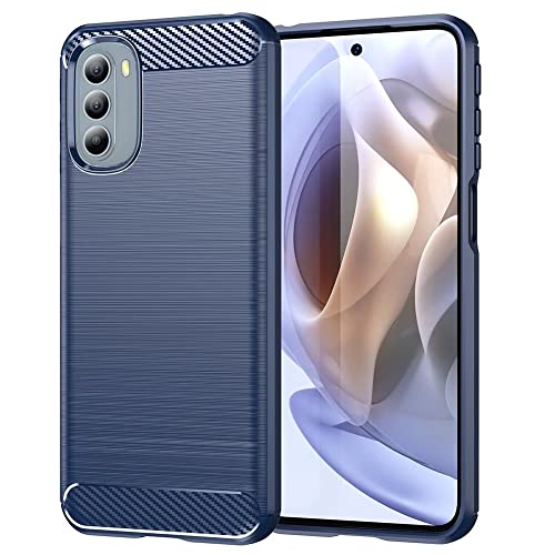 Topme Silikonhülle für Motorola Moto G31 / Motorola Moto G41 6.4" Inches, [handyhülle im Gebürsteten Texturstil] - Blau von IYVYI