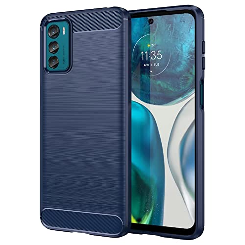 Topme Silikonhülle für Motorola Moto G42 6.4, [handyhülle im Gebürsteten Texturstil] - Blau von EsOyl