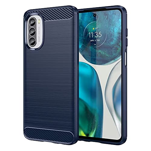 Topme Silikonhülle für Motorola Moto G52 / Motorola Moto G82 5G 6.6, [handyhülle im Gebürsteten Texturstil] - Blau von AUNEOS