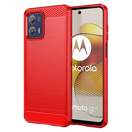 Topme Silikonhülle für Motorola Moto G73 6.5" Inches, [handyhülle im Gebürsteten Texturstil] - Rot von IYVYI