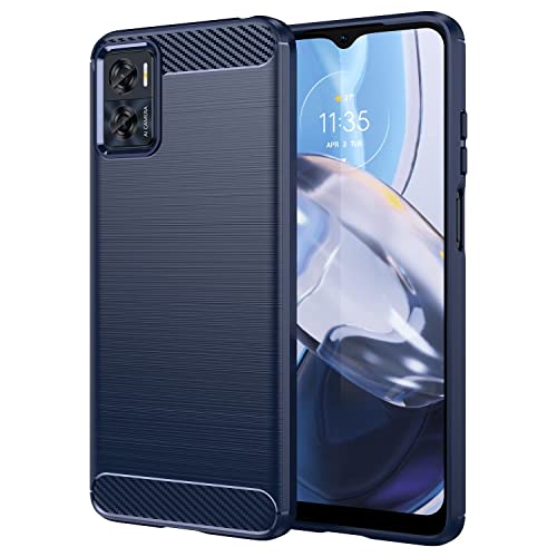 Topme Silikonhülle für Motorola Moto e22 / e22i 6.5, [handyhülle im Gebürsteten Texturstil] - Blau von AUNEOS