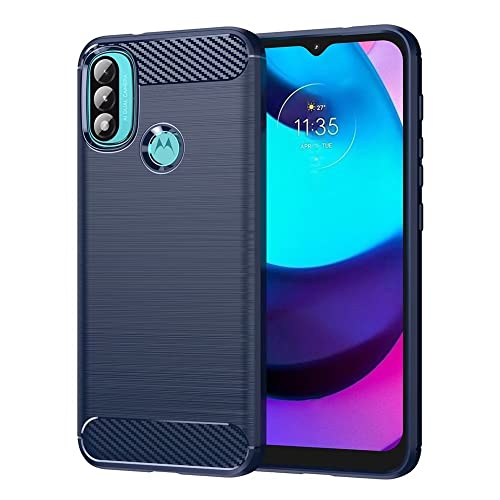 Topme Silikonhülle für Motorola Moto e30 / Motorola Moto e40 6.5, [handyhülle im Gebürsteten Texturstil] - Blau von AUNEOS