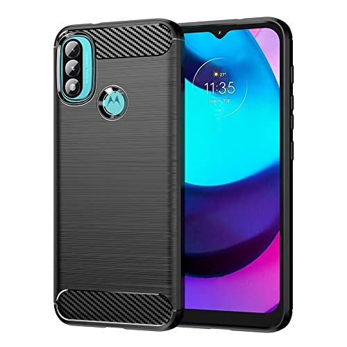 Topme Silikonhülle für Motorola Moto e30 / Motorola Moto e40 6.5, [handyhülle im Gebürsteten Texturstil] - Schwarz von EsOyl