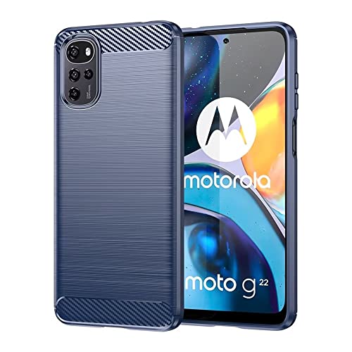 Topme Silikonhülle für Motorola Moto e32 / Motorola Moto e32s 6.5, [handyhülle im Gebürsteten Texturstil] - Blau von EsOyl
