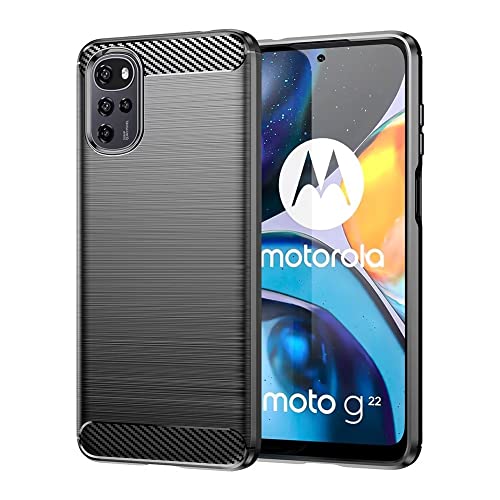 Topme Silikonhülle für Motorola Moto e32 / Motorola Moto e32s 6.5, [handyhülle im Gebürsteten Texturstil] - Schwarz von EsOyl