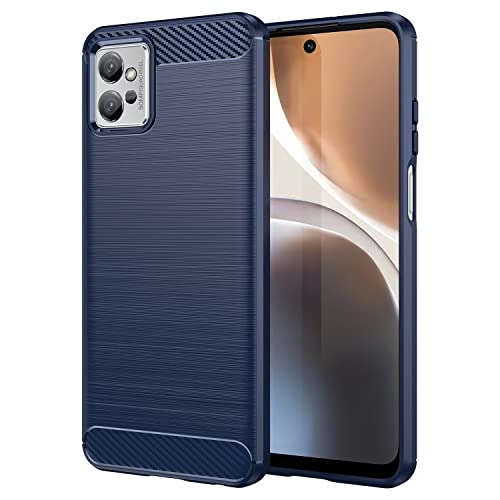 Topme Silikonhülle für Motorola Moto g32 6.5, [handyhülle im Gebürsteten Texturstil] - Blau von AUNEOS