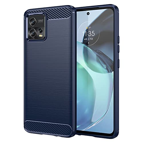 Topme Silikonhülle für Motorola Moto g72 6.55, [handyhülle im Gebürsteten Texturstil] - Blau von IYVYI