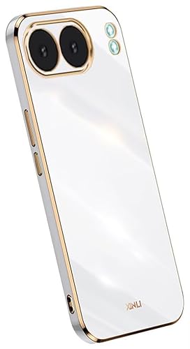 Topme Silikonhülle für OnePlus Nord 4 5G / OnePlus Nord4 5G (6.74" Inches), [handyhülle im Goldrand-Stil] - Weiß von Onetobye