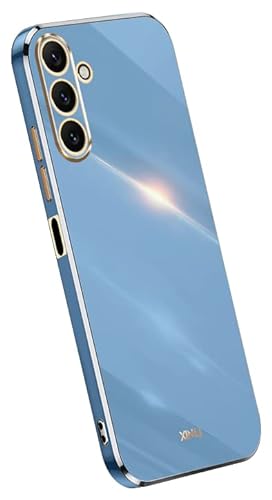 Topme Silikonhülle für Samsung Galaxy A14 / A14 5G 6.6" Inches, [handyhülle im Goldrand-Stil] - Navy blau von Topme
