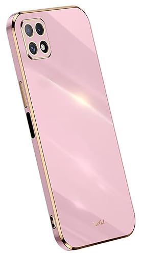 Topme Silikonhülle für Samsung Galaxy A22 5G, [handyhülle im Goldrand-Stil] - Violett von Jlwiy