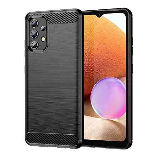 Topme Silikonhülle für Samsung Galaxy A32 4G, [handyhülle im Gebürsteten Texturstil] - Schwarz von IYVYI