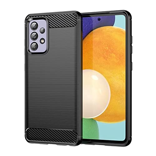 Topme Silikonhülle für Samsung Galaxy A52 4G / A52 5G / A52s 5G, [handyhülle im Gebürsteten Texturstil] - Schwarz von EsOyl