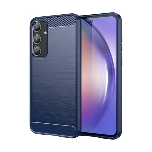 Topme Silikonhülle für Samsung Galaxy A55 5G (6.5" Inches), [handyhülle im Gebürsteten Texturstil] - Blau von Onetobye
