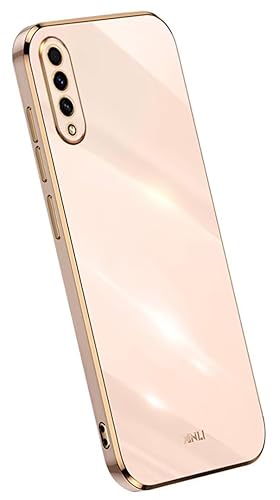 Topme Silikonhülle für Samsung Galaxy A70 (6.7" Inches), [handyhülle im Goldrand-Stil] - Rosa von Onetobye