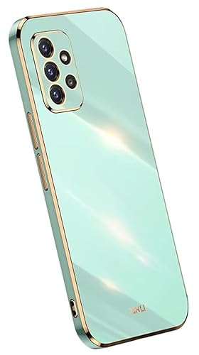 Topme Silikonhülle für Samsung Galaxy A72 / Samsung Galaxy A72 5G 6.7" Inches, [handyhülle im Goldrand-Stil] - Grün von Topme