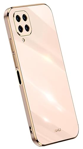 Topme Silikonhülle für Samsung Galaxy M32 6.4" Inches, [handyhülle im Goldrand-Stil] - Rosa von Topme