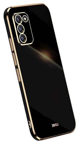 Topme Silikonhülle für Samsung Galaxy S10 Lite/Galaxy A91 (6.7" Inches), [handyhülle im Goldrand-Stil] - Schwarz von Onetobye