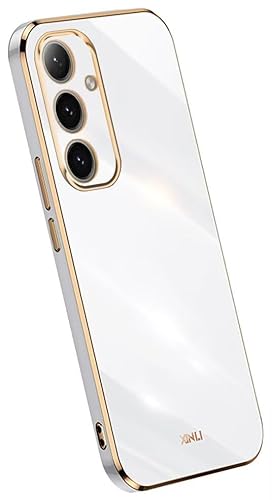 Topme Silikonhülle für Samsung Galaxy S25+ / Samsung Galaxy S25 Plus (6.7" Inches), [handyhülle im Goldrand-Stil] - Weiß von Buosha
