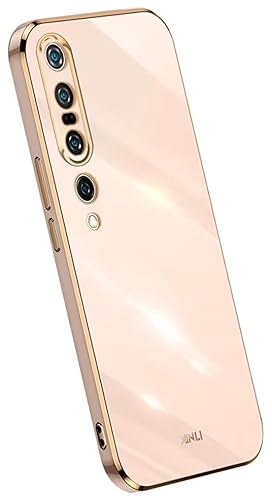 Topme Silikonhülle für Xiaomi MI 10 Pro 5G (6.67" Inches), [handyhülle im Goldrand-Stil] - Rosa von Topme