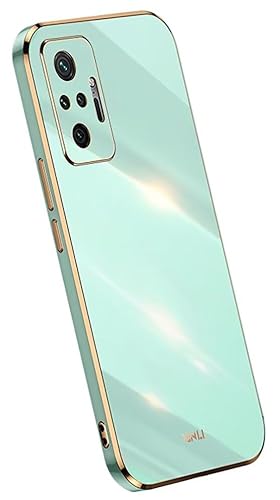 Topme Silikonhülle für Xiaomi Redmi Note 10 Pro 6.67, [handyhülle im Goldrand-Stil] - Grün von Jlwiy