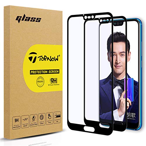 Topnow [ 2 Packs Honor 10 Schutzfolie,Ultra-klar Displayschutzfolie,9H Härte Gehärtetes panzerglas,Keine Blasen Screen Protector for Huawei Honor 10 - Schwarz Black von Topnow