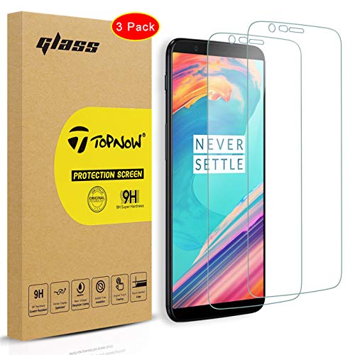 Topnow [3 Pack OnePlus 5T Displayschutzfolie, 9H Härtegrad (halb-), gehärtetes Glas Displayschutzfolie Film für One Plus, 5T, transparent von Topnow