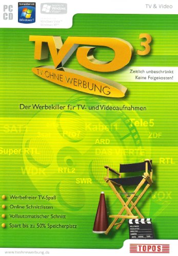 TVO - TV ohne Werbung 3, CD-ROM Der Werbekiller für TV- und Videoaufnahmen. Für Windows® 7, Vista, XP, 2000 (32+64bit) von Topos