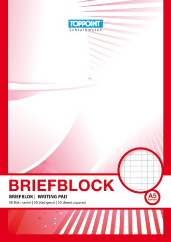10 Briefblöcke Briefblock kariert DIN A5 Schreibblock von Toppoint