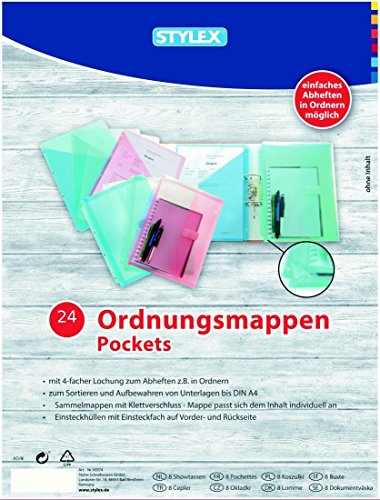 24 Ordnungsmappen/je 12 Sammelmappen & Einsteckhüllen von Toppoint