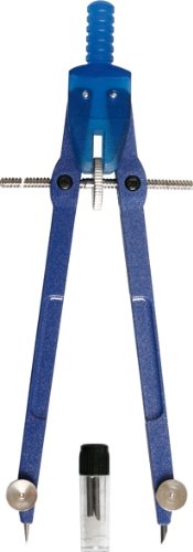 Geo Zirkel aus Metall mit Minendose blau von Toppoint