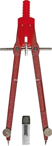 Geo Zirkel aus Metall mit Minendose rot Geo Zirkel aus Metall mit Minendose rot von Toppoint