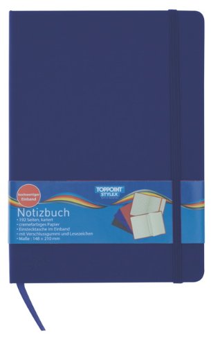 Notizbuch 192 Seiten kariert 14,8x21cm Kladde ca. DIN A5 blau von Toppoint