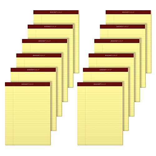 TOPS 63950 Docket Ruled Perforated Pads, 8 1/2 x 11 3/4, Canary, 50 Sheets (Pack of 12) von Tops