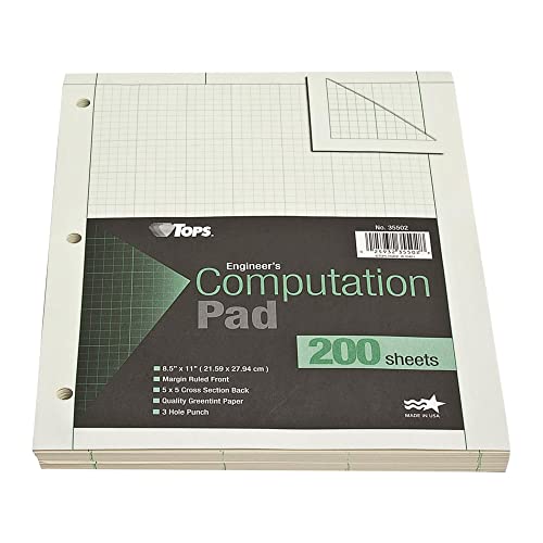Tops Engineering Computation Pad, grün, 200 Sheets von Tops