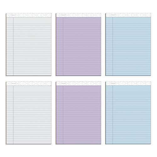 Tops Prism+ Schreibblöcke, 21 x 29 cm, verschiedene Farben, je 2 Stück: Grau, Orchidee, Blau, Protokolllinien, 50 Blatt, perforierte Seiten, 6 Stück (63116) von Tops