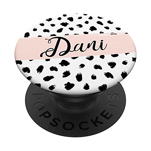 Dani Dalmatiner-Hund, personalisiert, Schwarz / Weiß PopSockets mit austauschbarem PopGrip von TopsandthePops