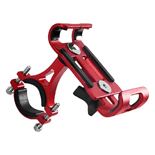 Fahrradlenker Handyständer Halter mit Silikon Pads Halterung Aluminiumlegierung Motorrad Fahrzeughalterung, rot, 360 Grad drehbar von Topsevie