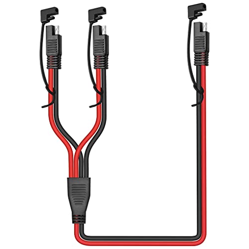 Solarpanel 1 bis 2 Adapter Boot DC Power SAE Splitter Sicherungskabel mit Staubschutzkappe 20 A Konverterkabel Ersatz 30 cm von Topsevie