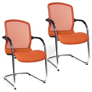 2 Topstar Besucherstühle Open Chair 100 OC590 T34 orange Stoff von Topstar
