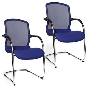 2 Topstar Besucherstühle Open Chair 100 OC590 T38 royalblau Stoff von Topstar