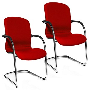 2 Topstar Besucherstühle Open Chair 110 OC690 T31 rot Stoff von Topstar