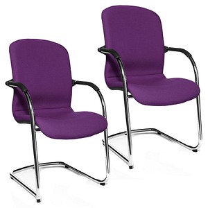 2 Topstar Besucherstühle Open Chair 110 OC690 T33 lila Stoff von Topstar