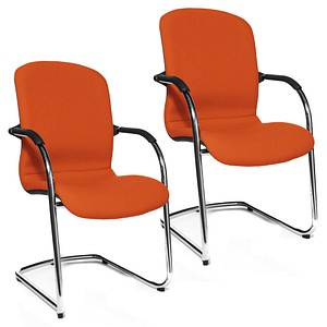 2 Topstar Besucherstühle Open Chair 110 OC690 T34 orange Stoff von Topstar